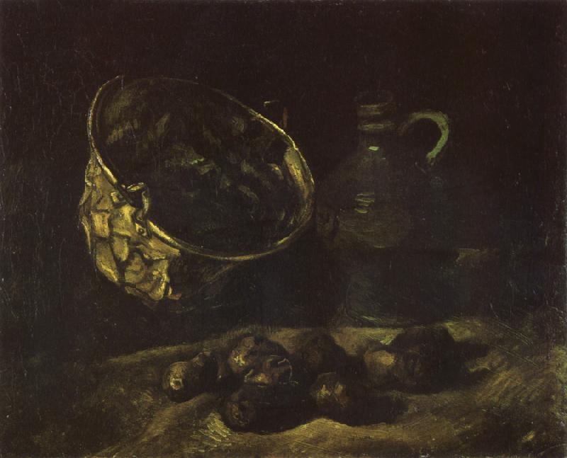 Vincent Van Gogh Still life with Copper Kettle,Jar and Potatoes (nn040 France oil painting art
